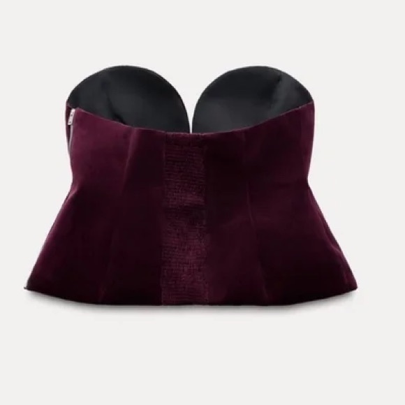 ZARA ZW COLLECTION VELVET CORSET - Picture 8 of 12